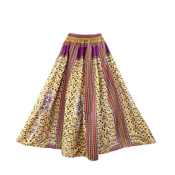 Long Maxi Dashiki Skirt Cotton One Size Boho & Hippie Skirt African Print Skirt - Picture 4 of 9